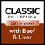 DINE Classic Collection Adult Wet Cat Food Cuts in Gravy with Beef & Liver 7 x 85g, 6 Pack (42 Trays)