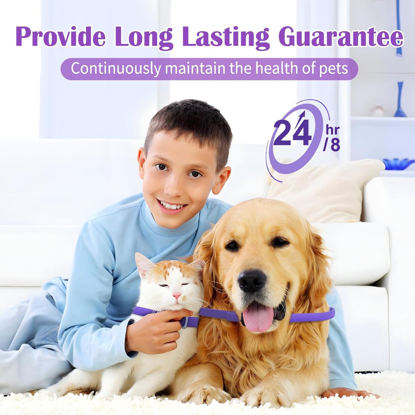 2Pcs Calming Collar for Dogs and Cats, Pheromone Calm Collars Relief Anxiety Stress Separation Lasts 60 Days