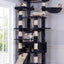 Heybly Tall Cat Tree, 78-inch Multi-Level Cat Tower for Indoor Cats, 2 Widened Plush Perches Cat Condo with Scratching Board and Big Caves, Smoky Gray HCT033G