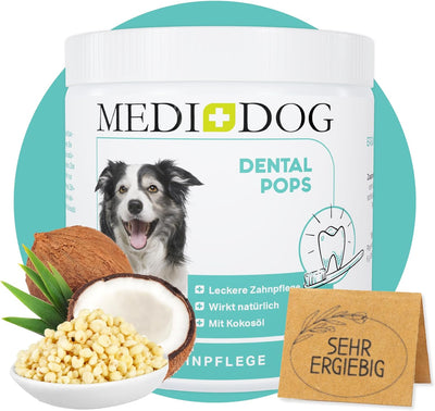 MEDIDOG Dental Pops - 250 g - Natural Dental Care for Dogs - Against Mouth Odour - Teeth Cleaning Without Chemicals