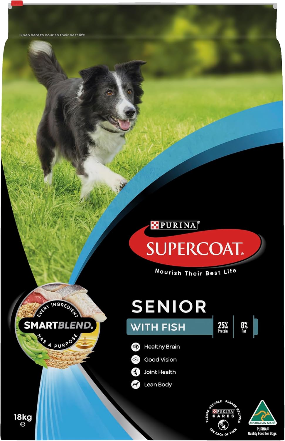 Purina Supercoat Senior Fish Dry Dog Food 18 Kg