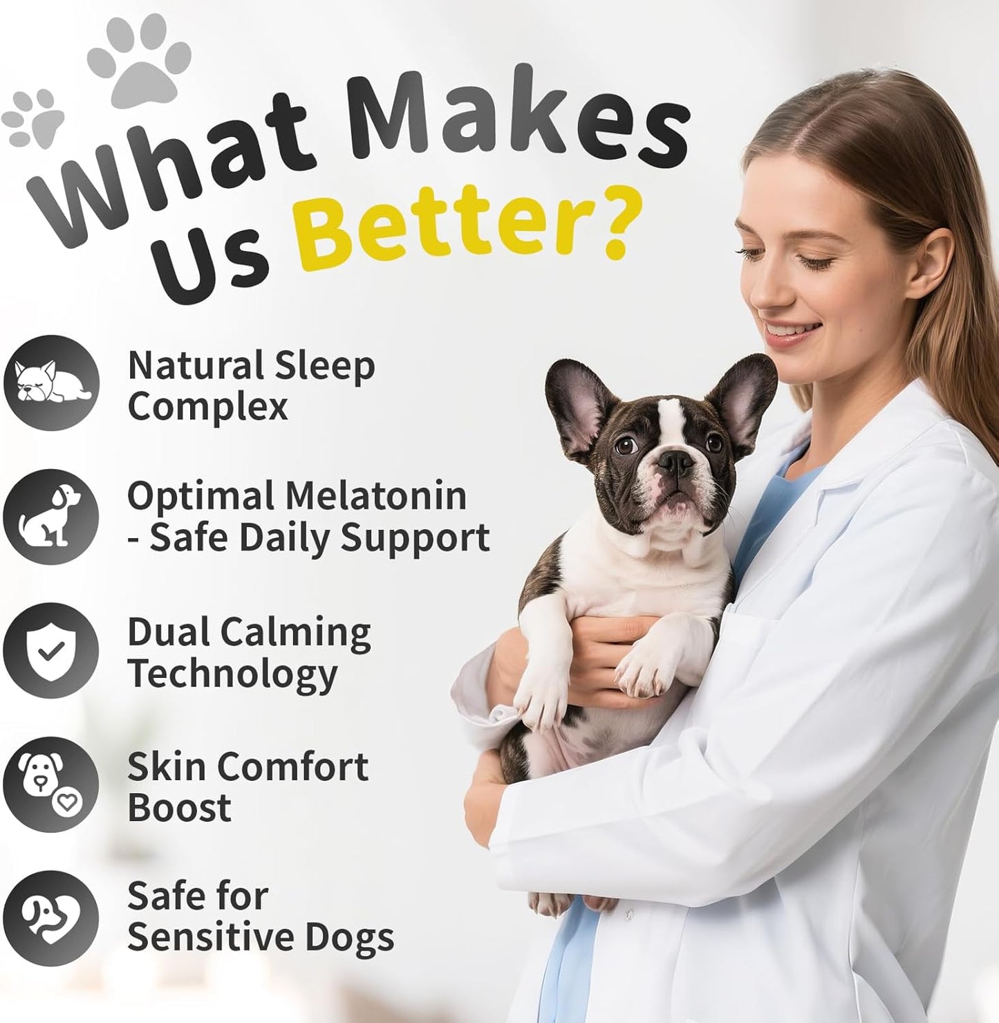 Melatonin for Dogs, Calming Chews with Valerian Root  Chicken Flavor, 90Ct