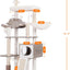 Heybly Wood Cat Tree for Indoor Cats, Cat Condo for Large Cats with Self Groomer