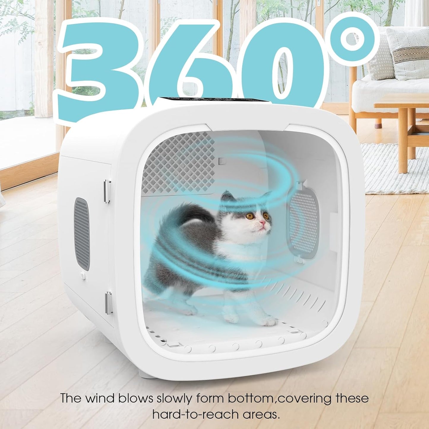 Advwin Automatic Pet Dryer Box for Pet Grooming, Ultra Quiet Fast Hair Dryer 52L