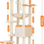 Heybly HCT050M Beige Cat Scratching Post with Blankets for Large Cat Scratching Post Large Platforms Cave 50 x 50 x 153cm