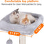 Heybly Cat Tree with Toy, Cat Tower condo for Indoor Cats, Cat House with Padded Plush Perch, Cozy Hammock and Sisal Scratching Posts, Light Gray HCT004SW