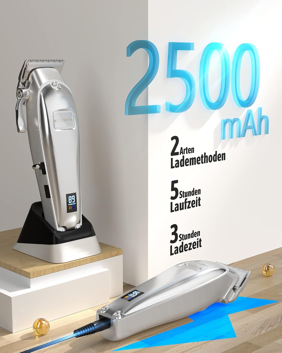 oneisall Dog Clippers Long Hair 2500 mAh Battery Dog Clippers