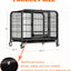 Dog Crate with Removable Tray, Large Dog Cage with Wheels, Double Door Kennel Black 77 * 51 * 71cm