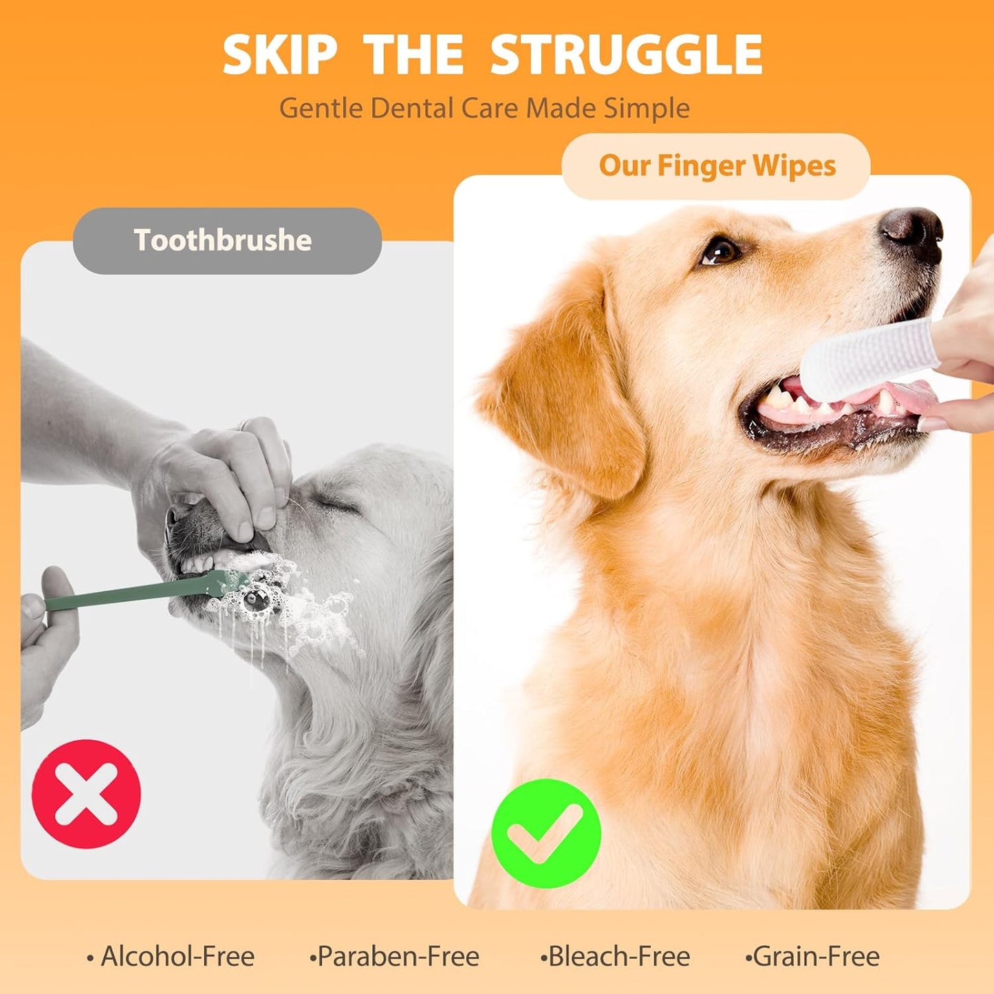 Pet Dental Finger Wipes for Dogs and Cats,50Pcs