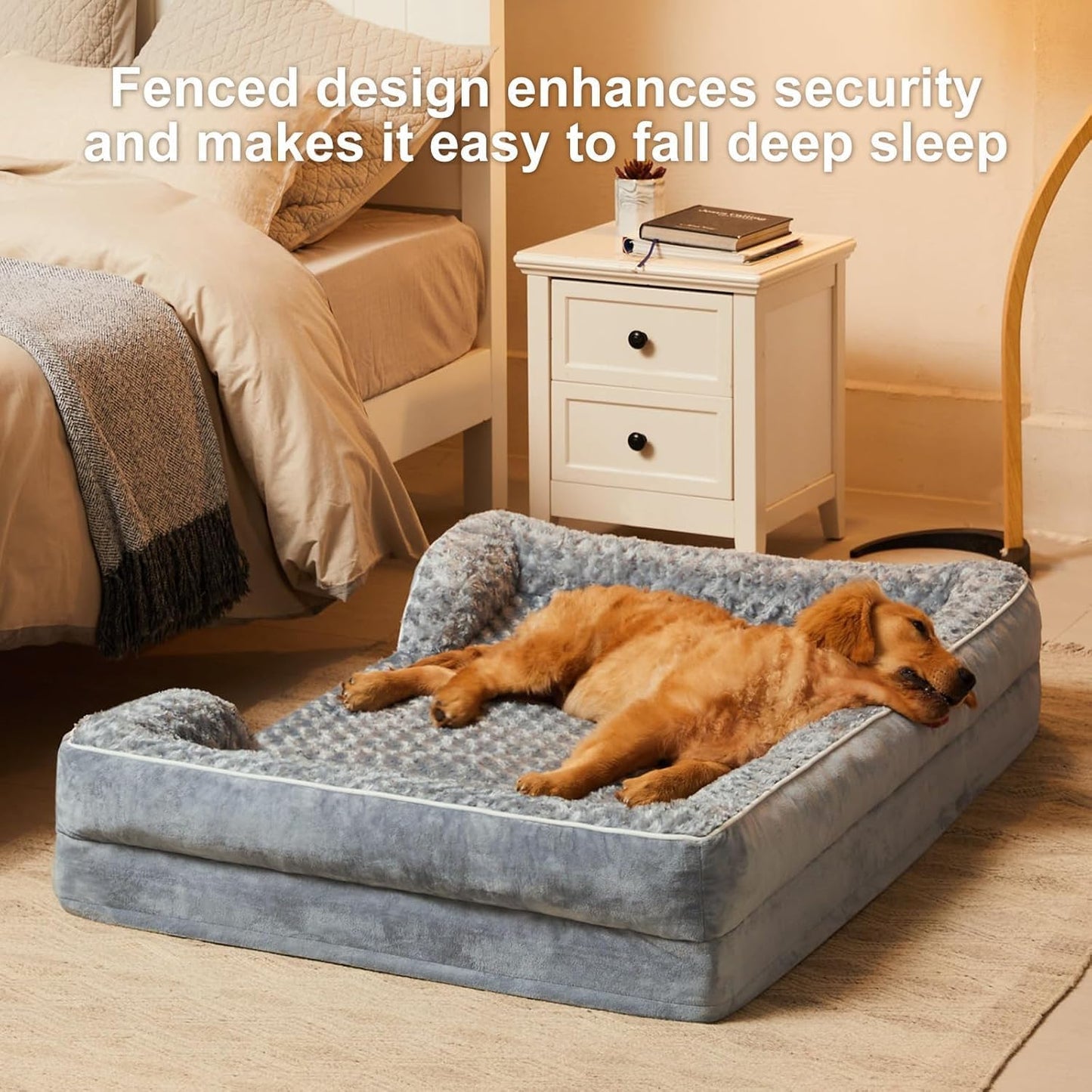 TARODEA Dog Beds for Large Dogs, Washable Dog Bed, Bolster Dog Sofa Bed