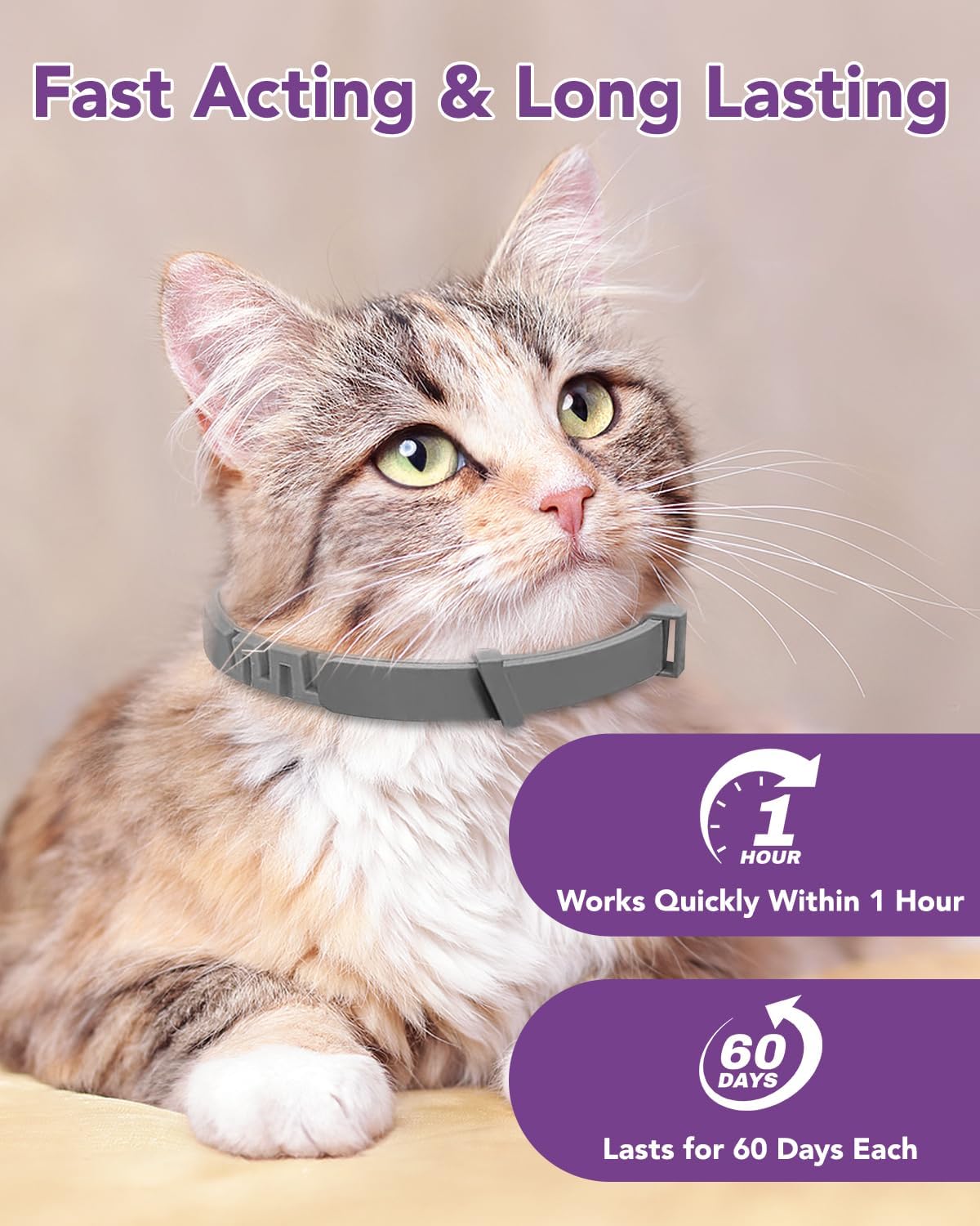 Calming Collar for Cats -4 Pack Soother Cats Calming Collars Anxiety Relief