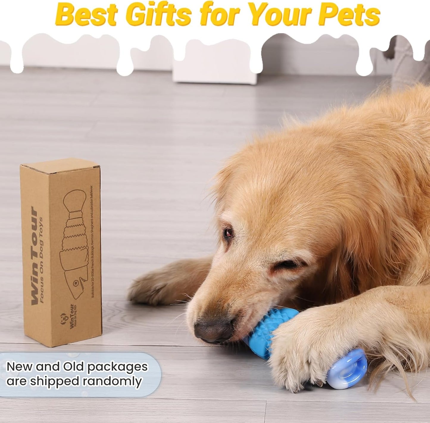 WinTour Tough Dog Toys for Aggressive Chewers, Indestructible Dog Chewers for Medium & Large Breeds, Squeaky Durable Chew Toys to Keep Them Busy, Reduce Boredom, Teeth Cleaning, Bacon Flavor