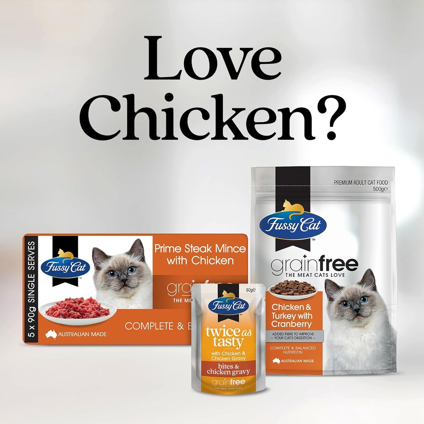 Fussy Cat Grain Free Twice as Tasty Kitten Wet Food, Kitten Mince 12x80g