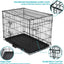 Advwin 24" Dog Cage Pet Crate Puppy Cat Foldable Metal Kennel 2 Doors with Removable Tray
