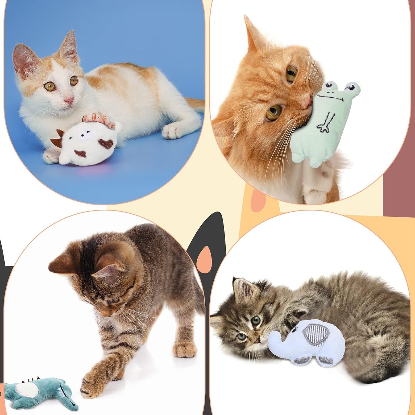 25 Pcs Catnip Cat Chew Toy Interactive Catnip Filled Kitten Soft Cotton Cat Toys