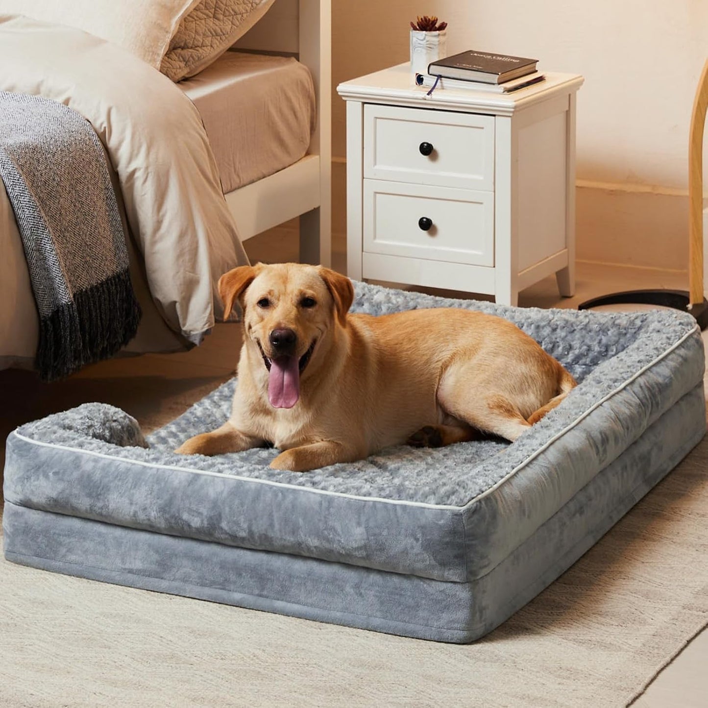 TARODEA Dog Beds for Large Dogs, Washable Dog Bed, Bolster Dog Sofa Bed