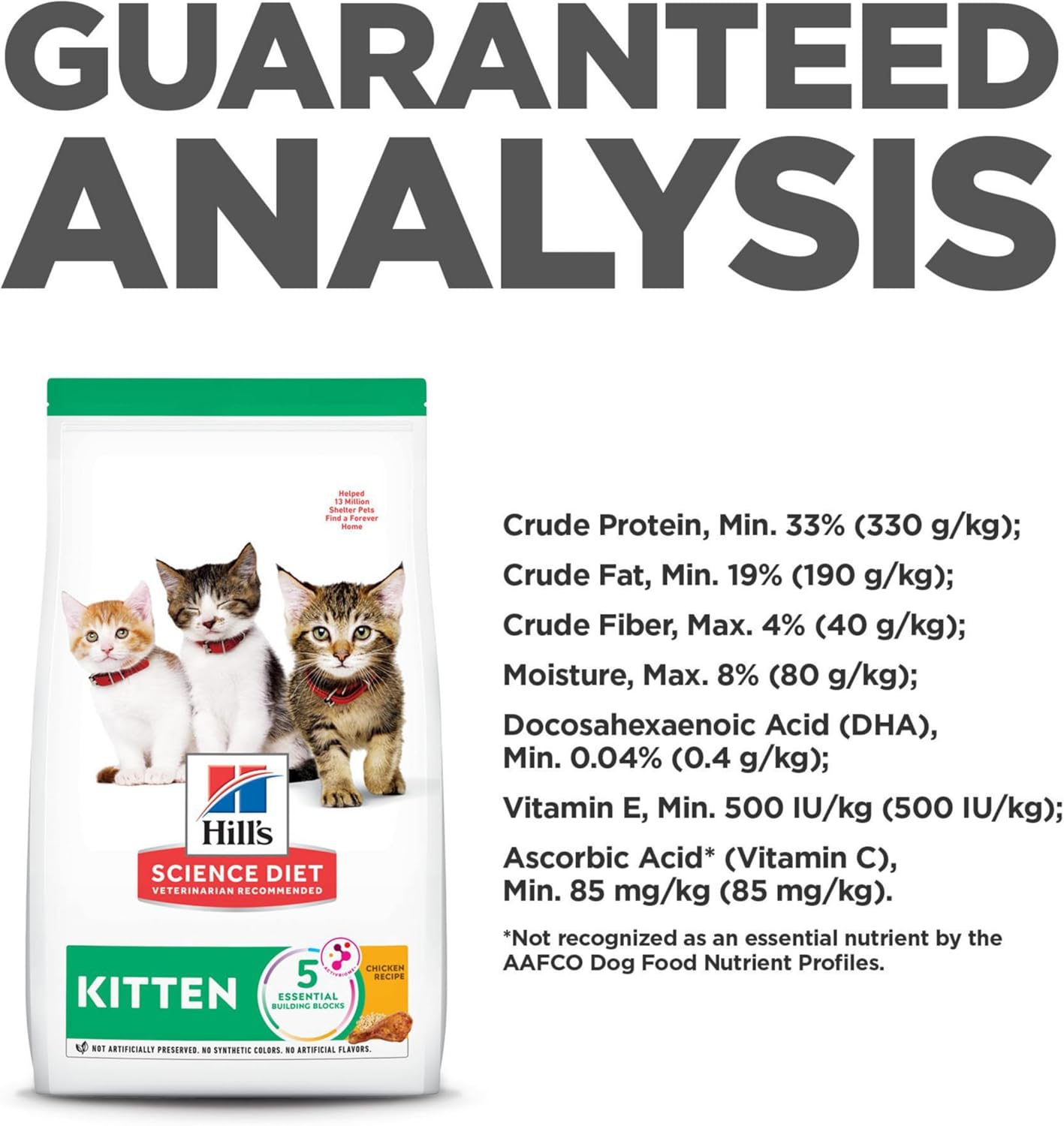 Hill's Science Diet Kitten, Chicken Recipe, Dry Cat Food, 1.58kg Bag