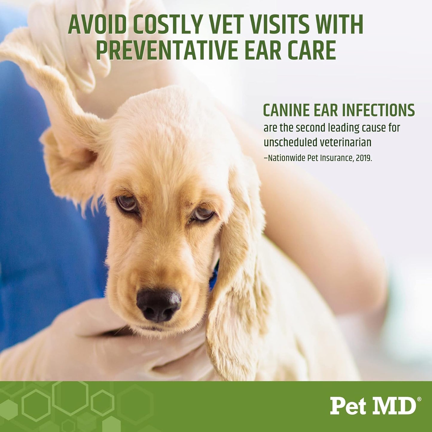 Pet MD - Dog Ear Cleaner Wipes - Otic Cleanser for Dogs to Stop Itching, Yeast and Mites with Aloe and Eucalyptus - 100 Count