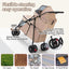 Double Layer Pet Stroller Cat Dog pram, Lockable Wheels Carriers, Foldable for Storage, for Small Medium Sized Pets, Simple Assembly (Brown)