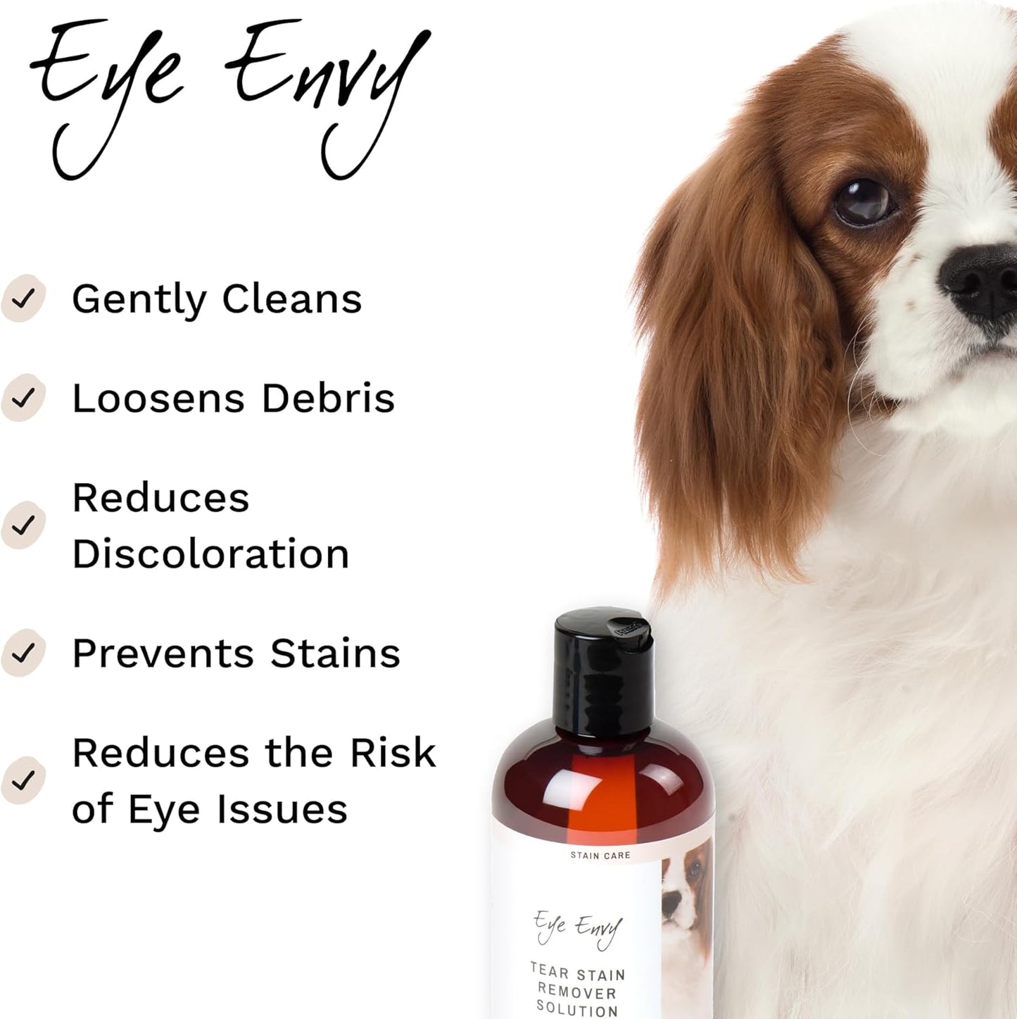 Eye Envy Tear Stain Remover Solution for Dogs|100% Natural,Safe|Recommended by Breeders/Vet/Professional Handlers/Groomers|Contains colloidal Silver,16oz