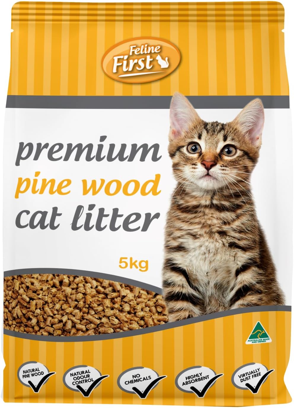 Feline First Pine Wood Kitty Litter, 5kg