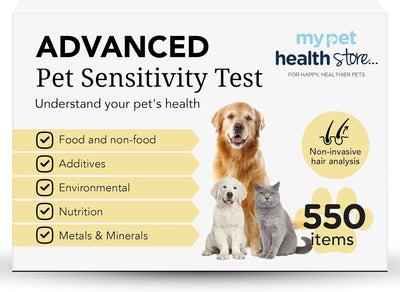 My Pet Health Store Advanced Allergen Test - At-Home Pet Allergy Test | 550 Items | Quick Results | Non-Invasive Hair Collection | Food, Environment, Nutrient & Mineral Analysis | All Breeds & Ages