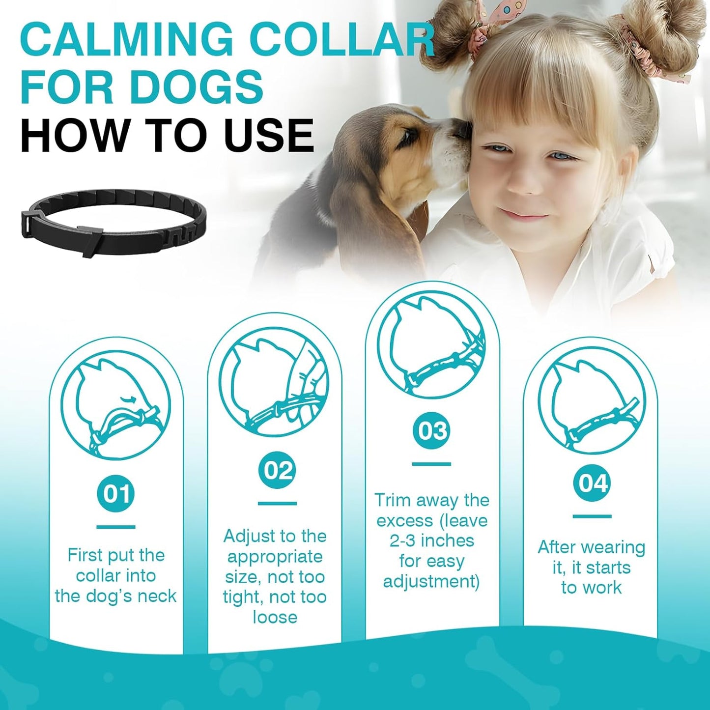 Calming Collar for Dogs 6 Packs Dog Calming Pheromones Collar Separation Anxiety and Stress Relief Anti Anxiety 60 Days Calm Pheromone Collars for Small Medium Large Dogs 25 Inch Adjustable Waterproof