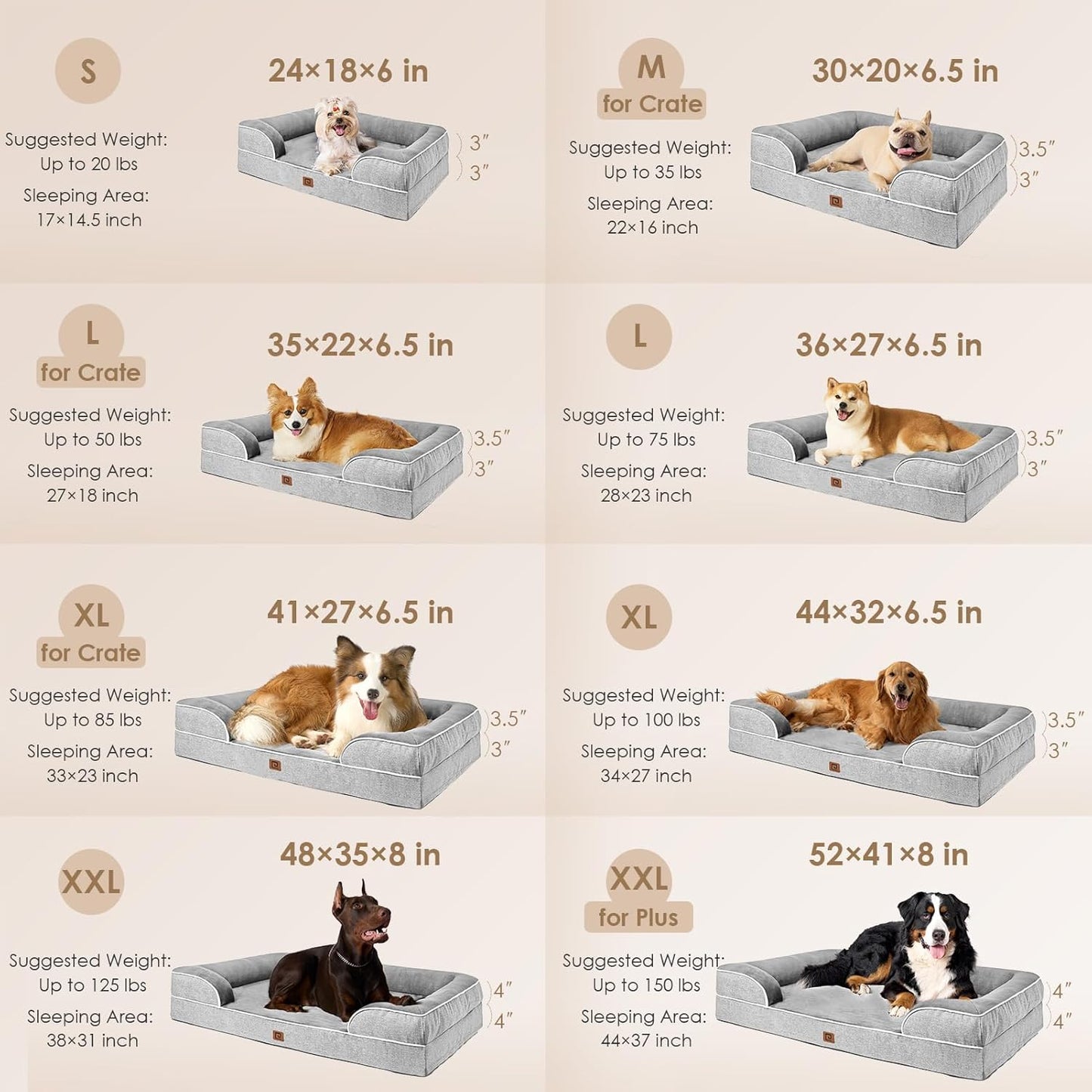 EHEYCIGA Orthopedic Dog Beds for Extra Large Dogs, Waterproof Memory Foam XL