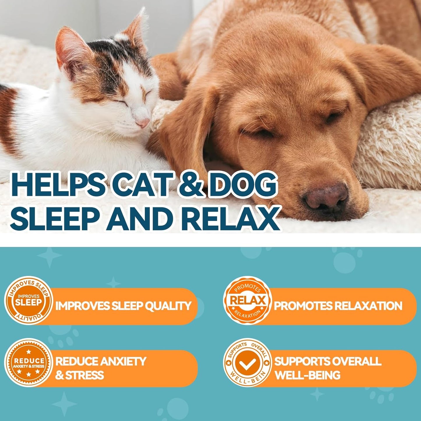 Melatonin for Pets, Dog Melatonin, Dog Sleep Supports, Liquid for Cats, Supports Relaxation Dogs & Cat, Calm Behavior in Dogs, Helps Restful Sleep, Chicken Flavor 60m
