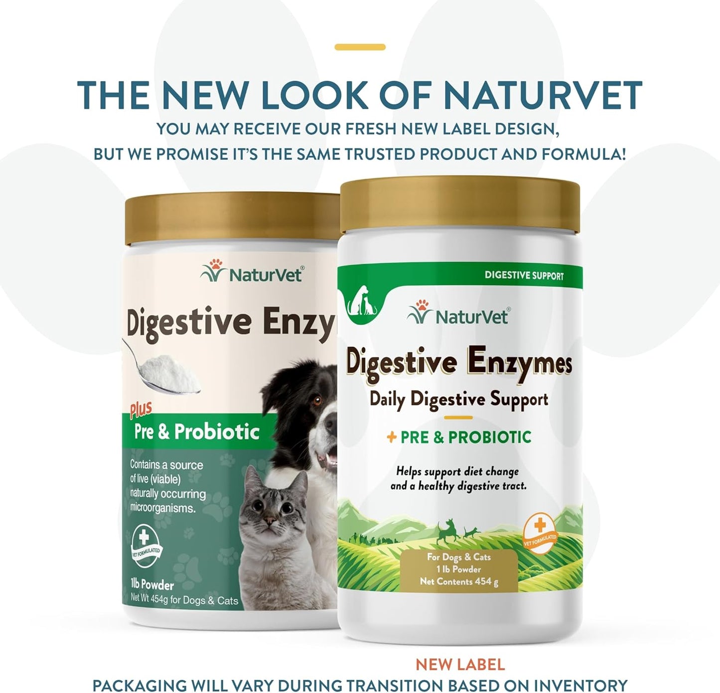 NaturVet Digestive Enzymes and Probiotics, 453 g