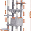 Heybly HCT050W Cat Scratching Post with Blankets for Large Cat Tree Large Platforms Cave 50 x 50 x 153cm Light Grey