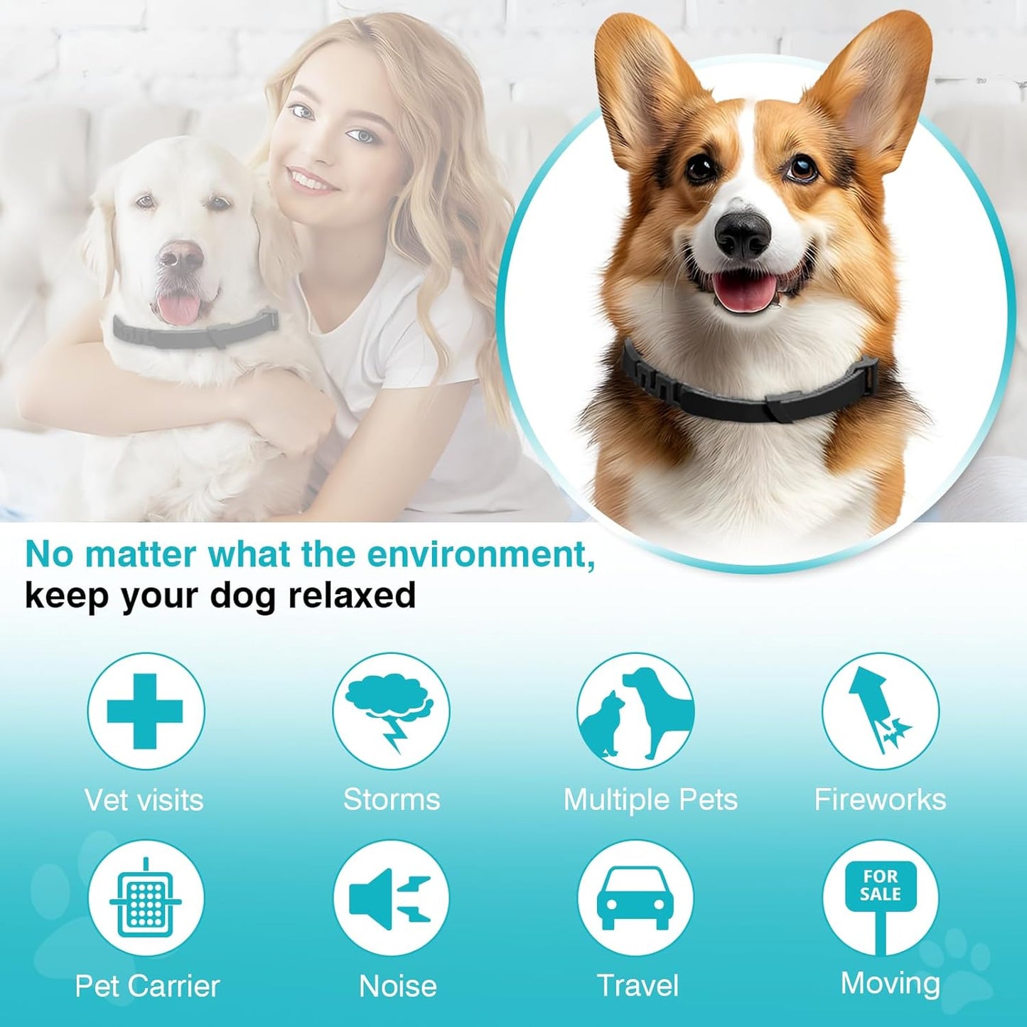 Calming Collar for Dogs 6 Packs Dog Calming Pheromones Collar Separation Anxiety and Stress Relief Anti Anxiety 60 Days Calm Pheromone Collars for Small Medium Large Dogs 25 Inch Adjustable Waterproof