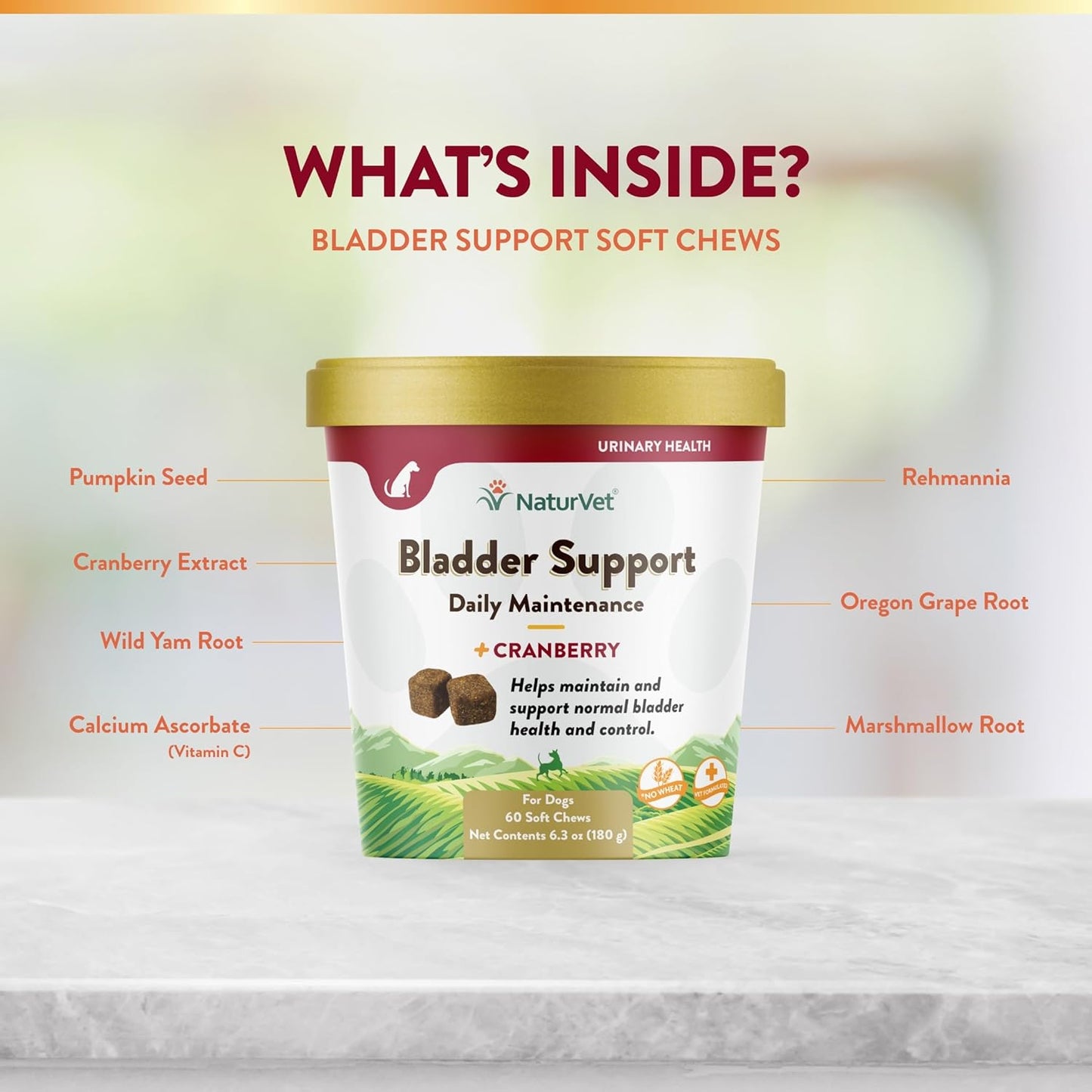 NaturVet® Bladder Support Plus Cranberry for Dogs (60 Soft Chew) Brand: NaturVet