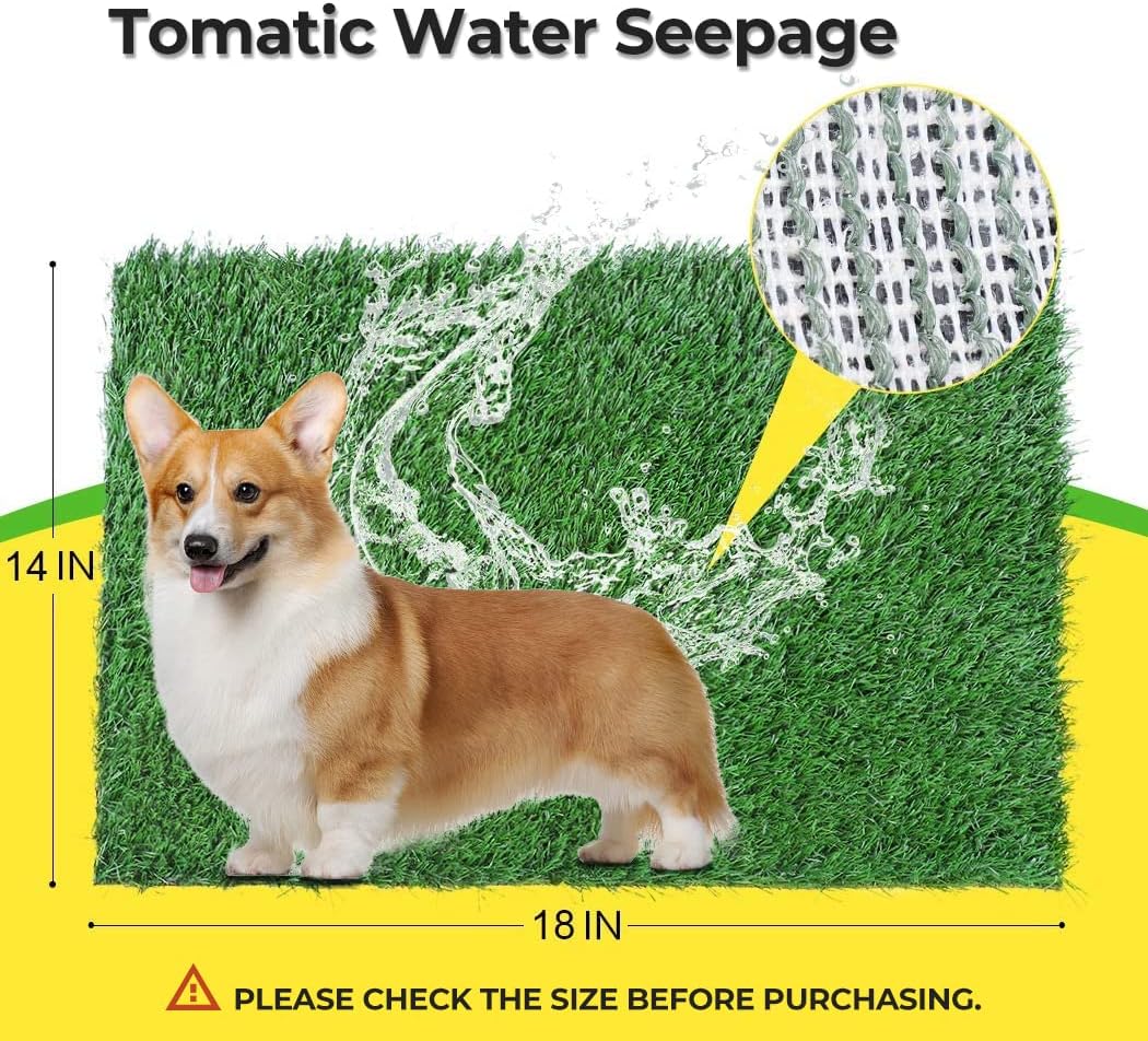 Dog Grass Pad, 2-Pack Portable Grass Pee Pads for Dogs (14inx18in)