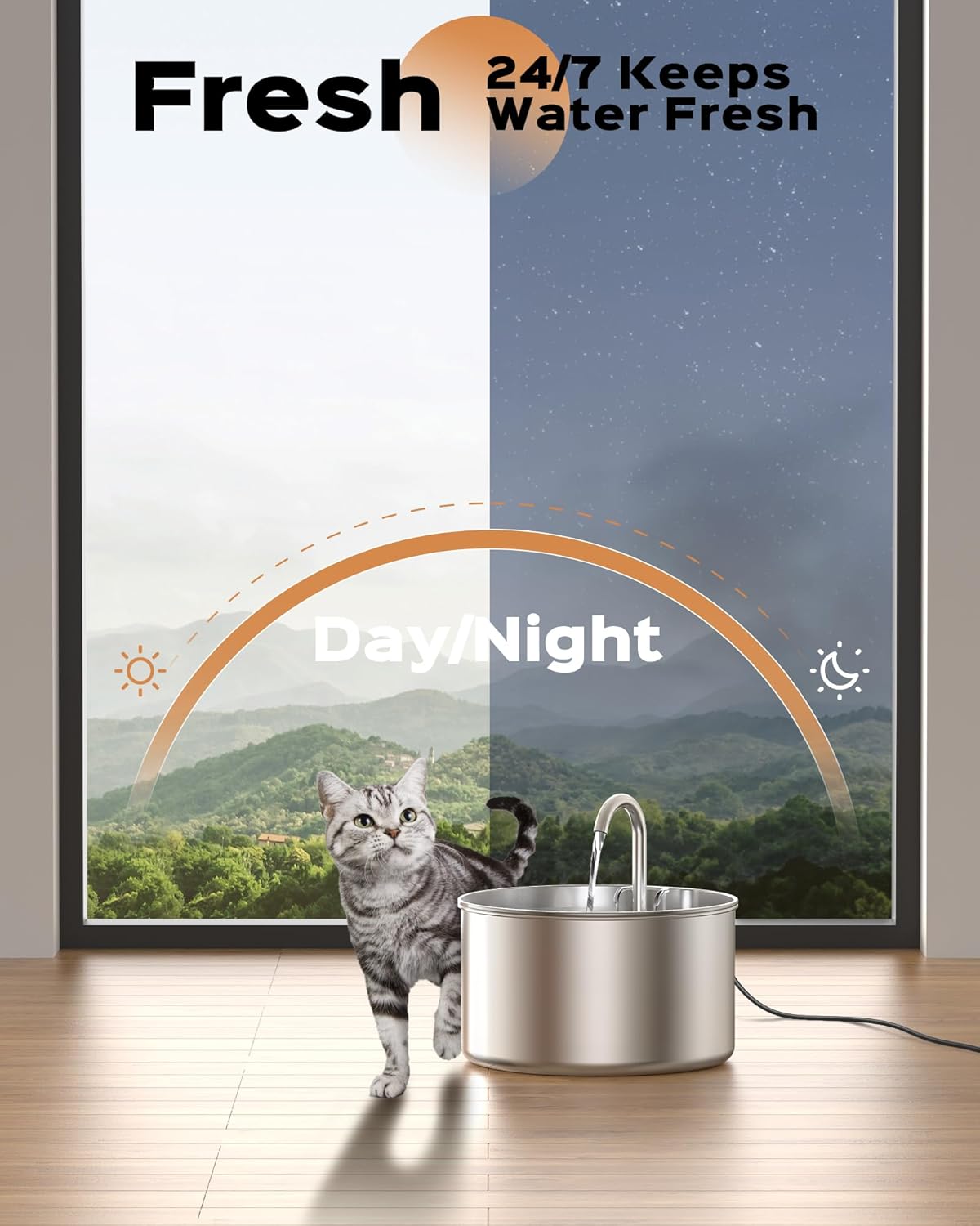 Cat Water Fountain: Stainless Steel Pet Water Fountains Indoor Metal Automatic