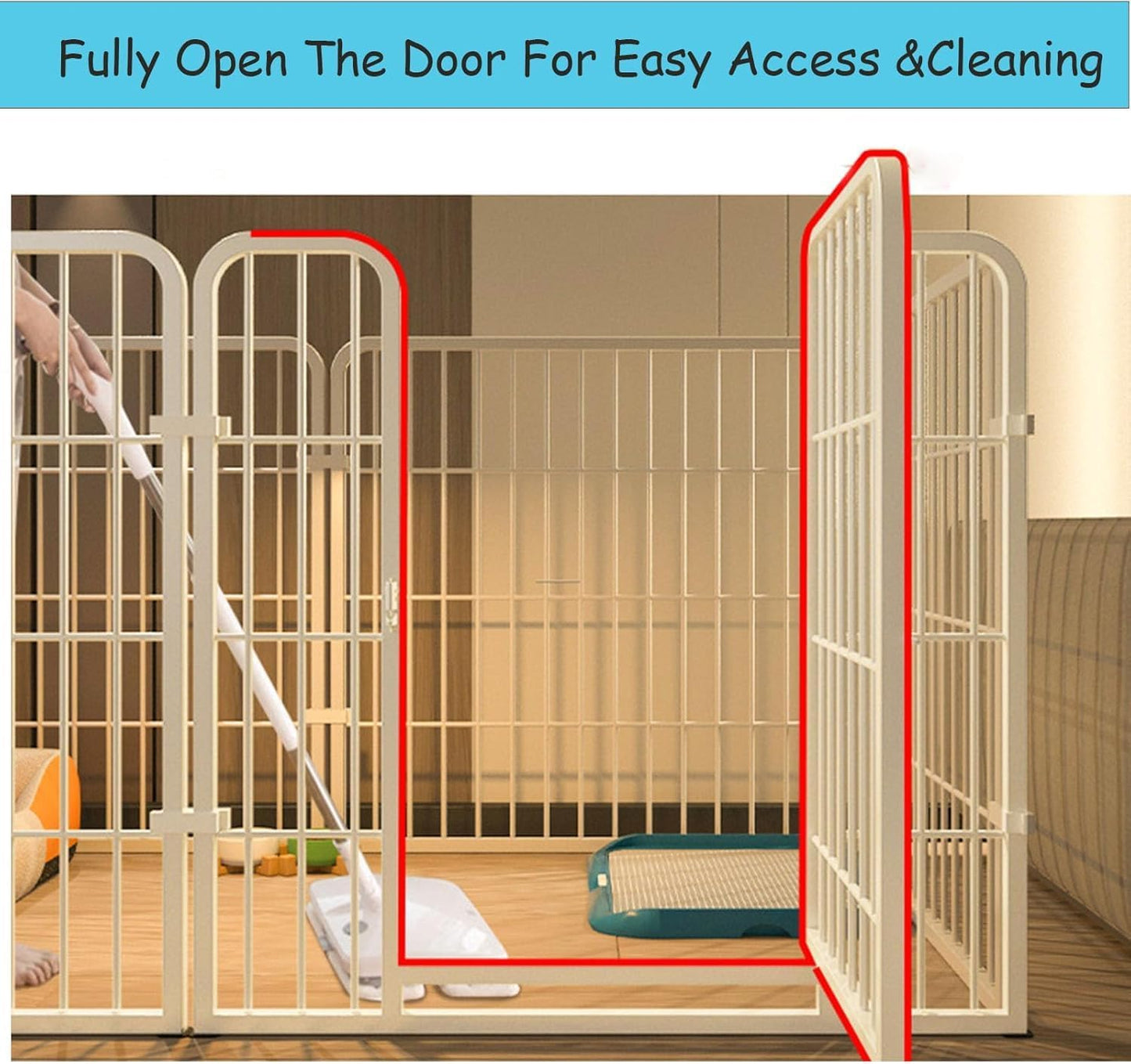 Fohouse Dog Playpen, 6-Panel 27" Pet Playpen with Door Anti-Rust Exercise Fence