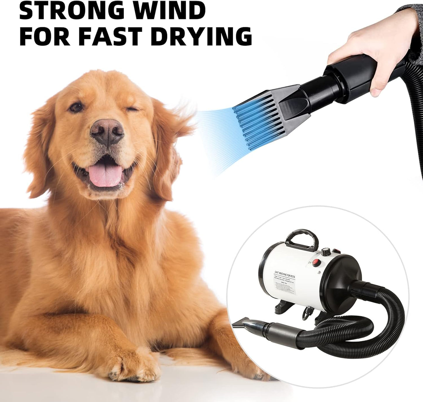 Dog Hair Dryer 2800 W Dog Blower Dog Hair Dryer Very Quiet Professional Dog Hair Dryer