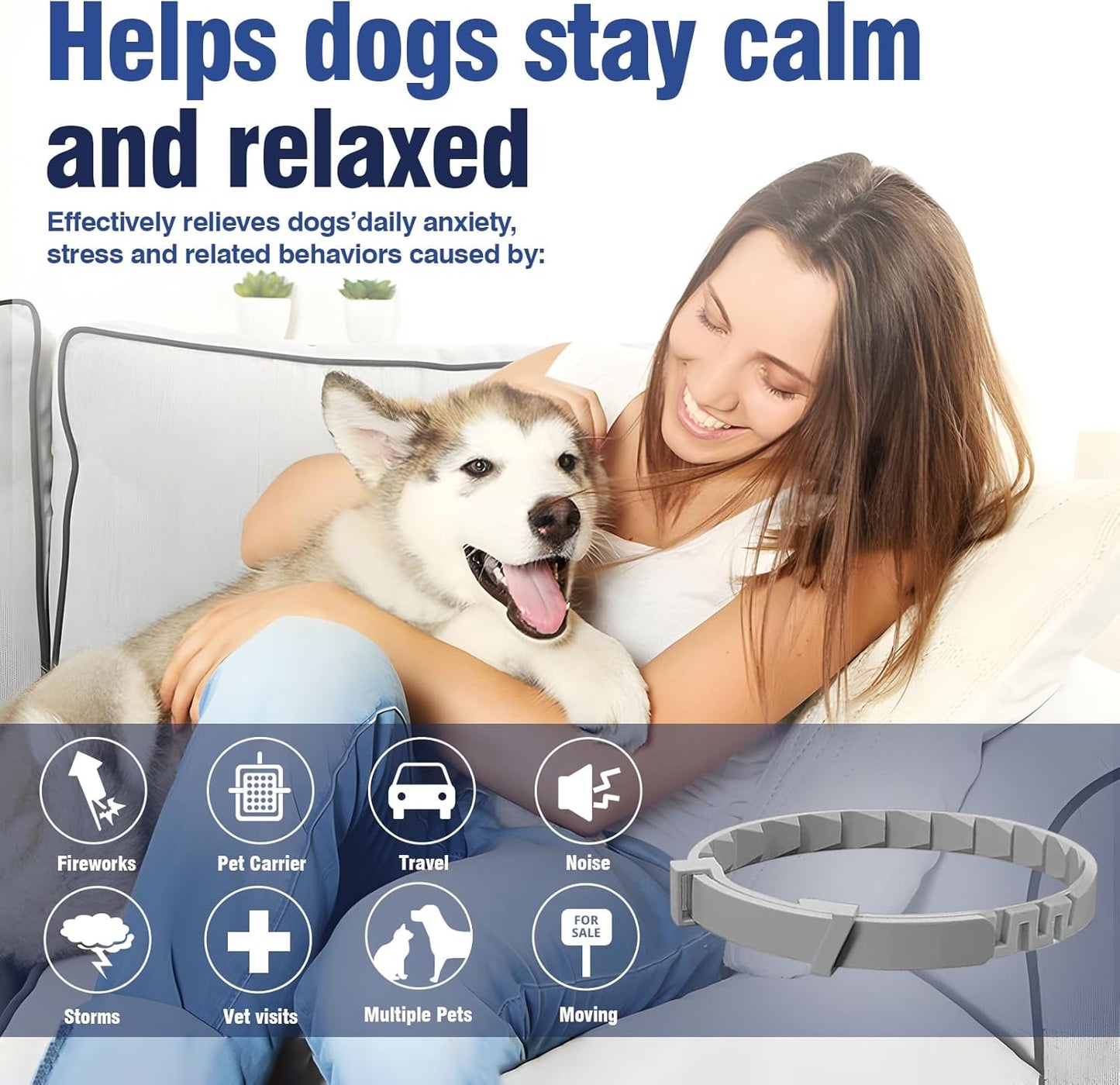 Calming Collar for Dogs 4 Packs Dog Calming Pheromone Pheromones Collars Calm Lasts 60 Days Anxiety Relief Stress,all sizes