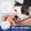 Pet Gentle Teeth Wipes, 60 Pcs Universal Cat & Dog Grooming Wipes, Natural and Safe for Removing Dirt Crust and Discharge, Hypoallergenic for Teeth, Ear, Nose