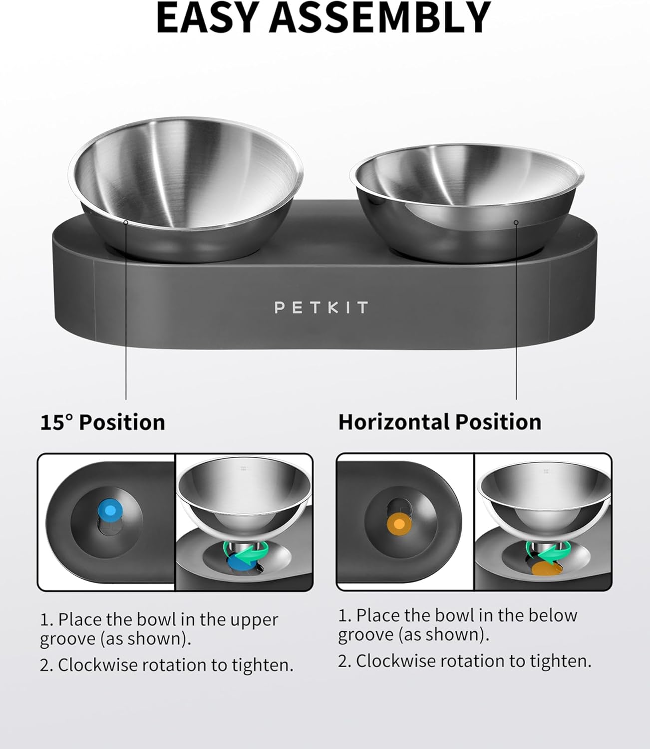 PETKIT Raised Dog Cat Food Bowl 304 Stainless Steel