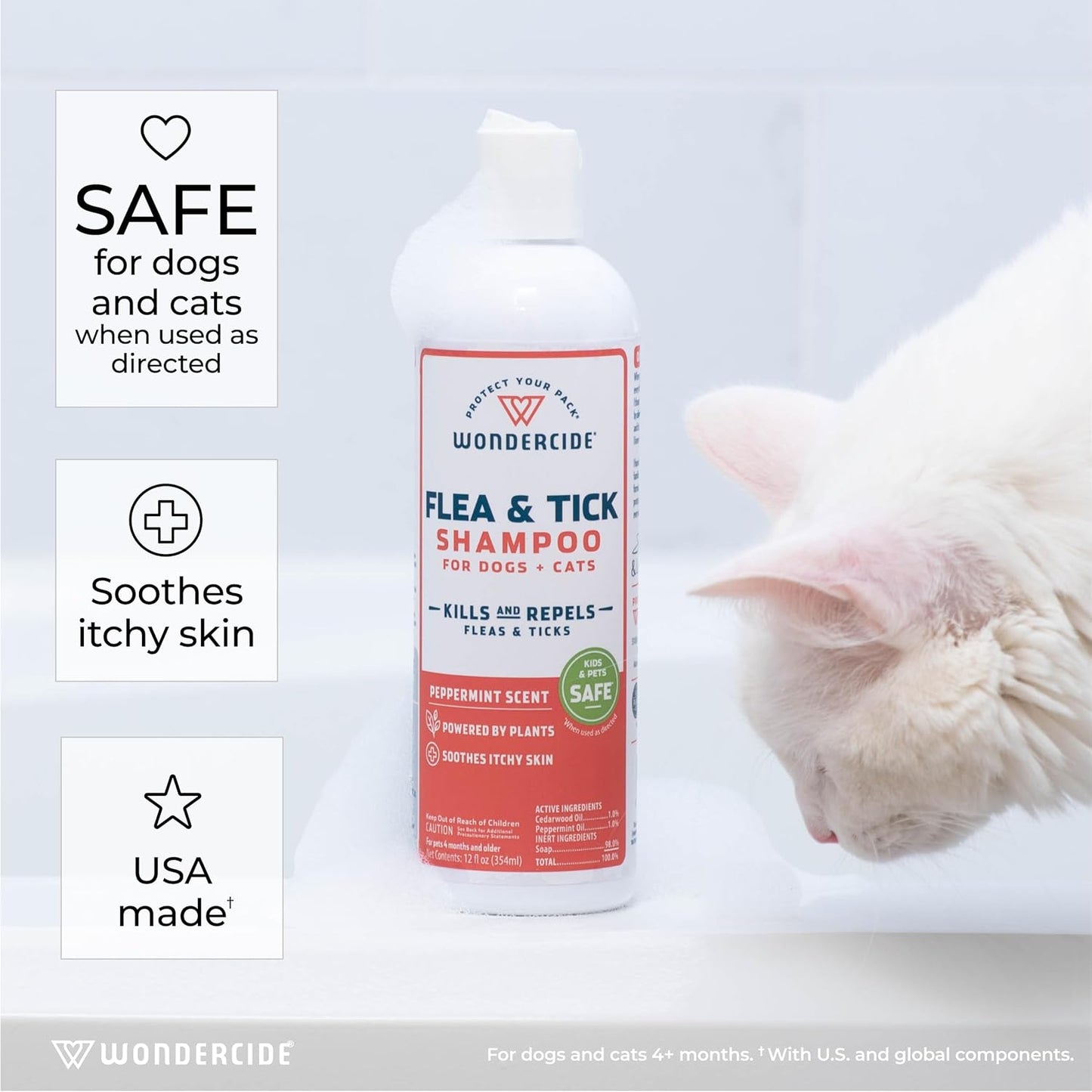 Wondercide - Flea & Tick Shampoo for Dogs and Cats - 12 Fl oz