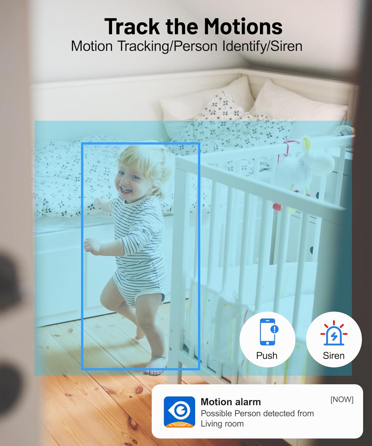 GALAYOU Indoor Security Camera 2K, 360 Degree 2.4G WiFi Home Security for Baby/Pet