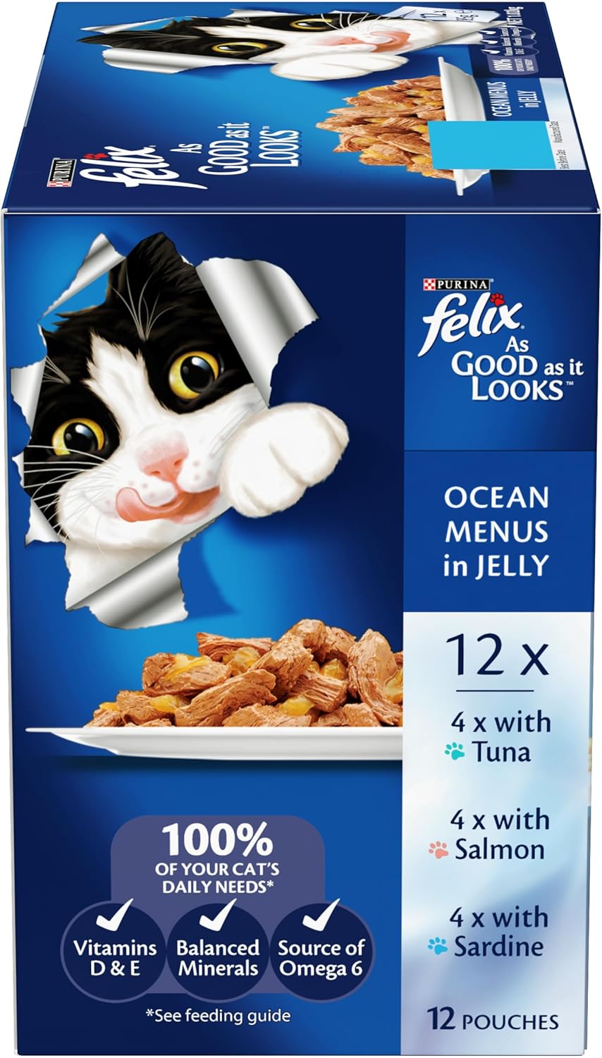 FELIX As Good As It Looks Adult Wet Cat Food Ocean Menus in Jelly 60x85g