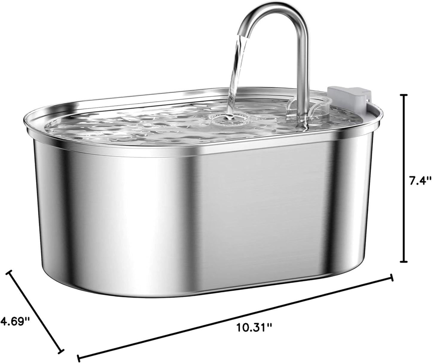 Cat Water Fountain Stainless Steel: 108oz/3,2L Pet Water Fountain