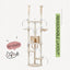 PAWZ Road Large Cat Tree Floor to Ceiling Cat Tower with a Cozy Condo, 6-Tier Cat Climbing Activity Center with Perch and Hammock for Adult Cats Beige