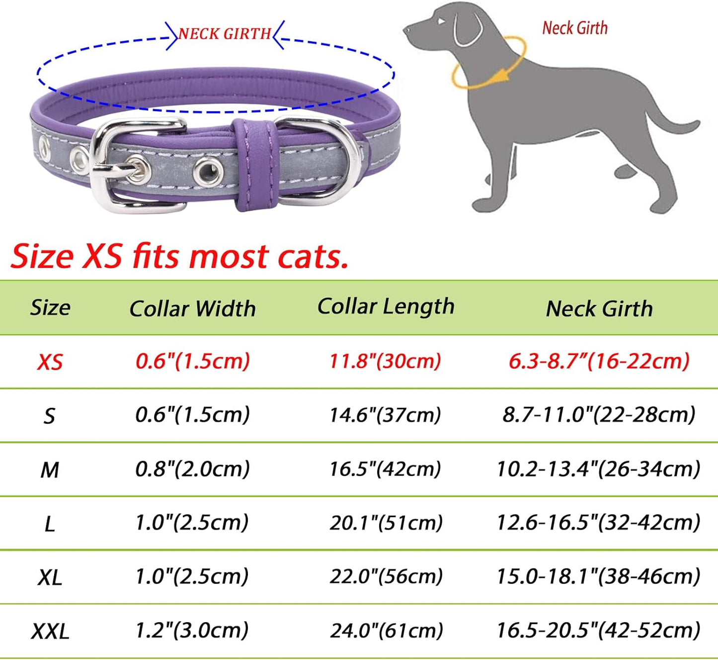 Yonsbox Custom Personalized Reflective Cat Dog Collar with Name Plate Engraved Cute Purple Puppy Kitten
