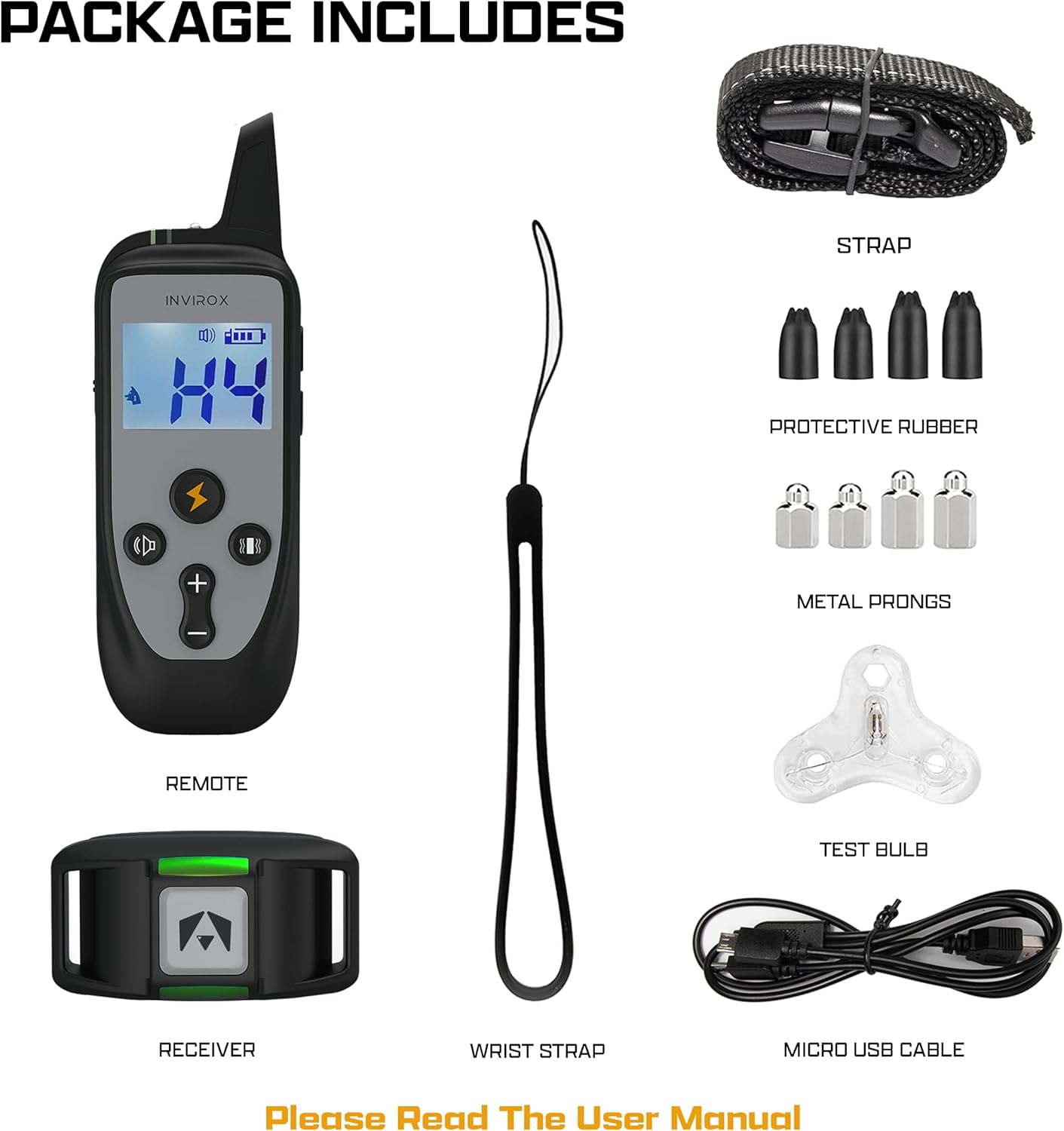 INVIROX Dog Training Collar [2025 Edition] 123 Levels 1100yd Range E Collar