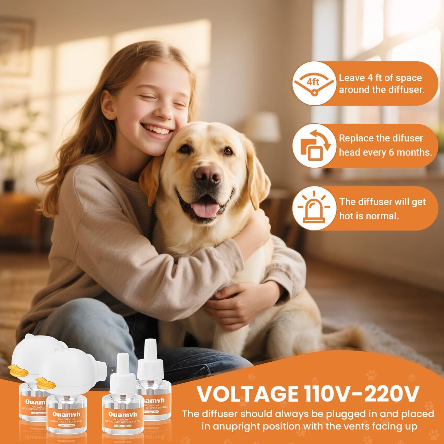 Dog Calming Diffuser, Dog Pheromones Calming Diffuser