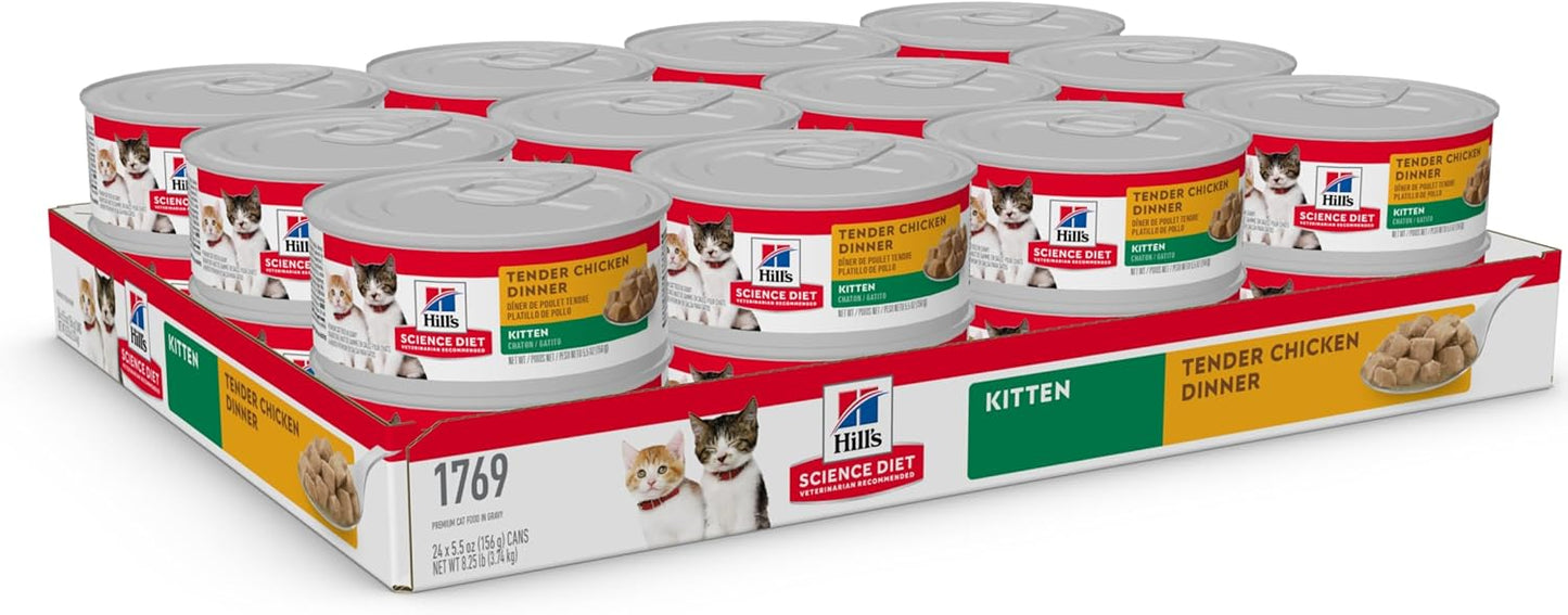 Hill's Science Diet Tender Chicken Flavour Dinners Kitten Wet Food, 156 g (Pack of 24)