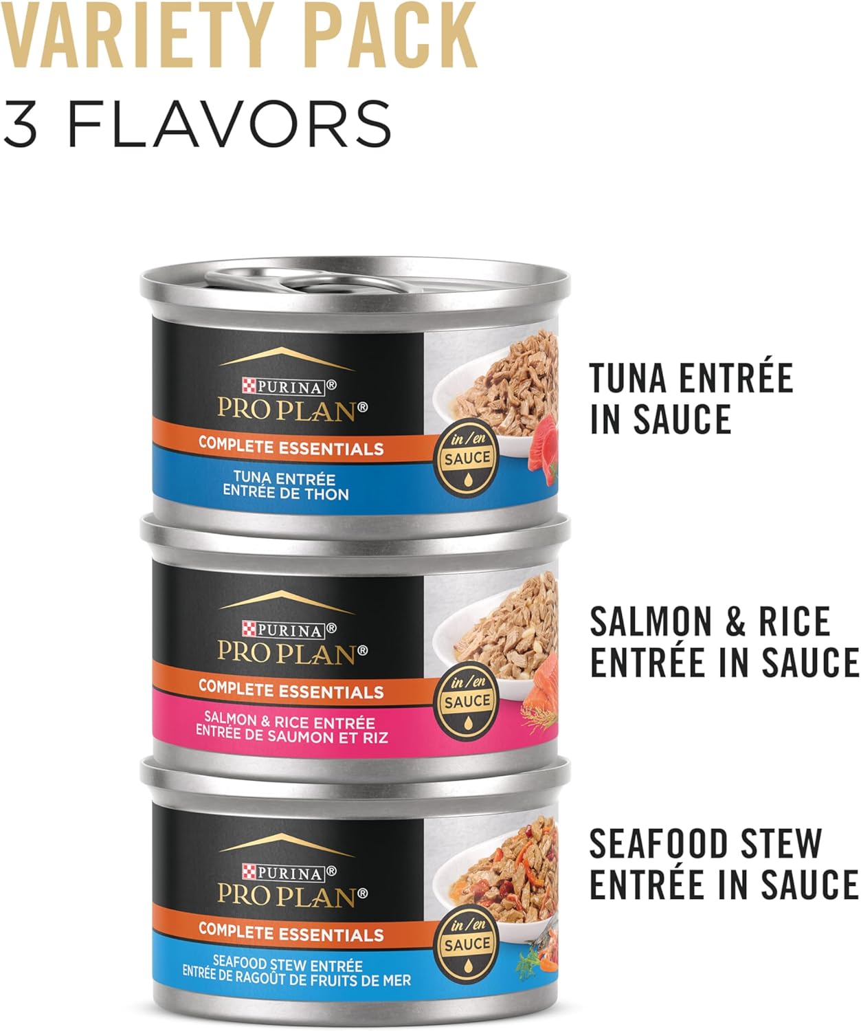 PRO PLAN Wet Cat Food Seafood Favourites Variety Pack 24x85g